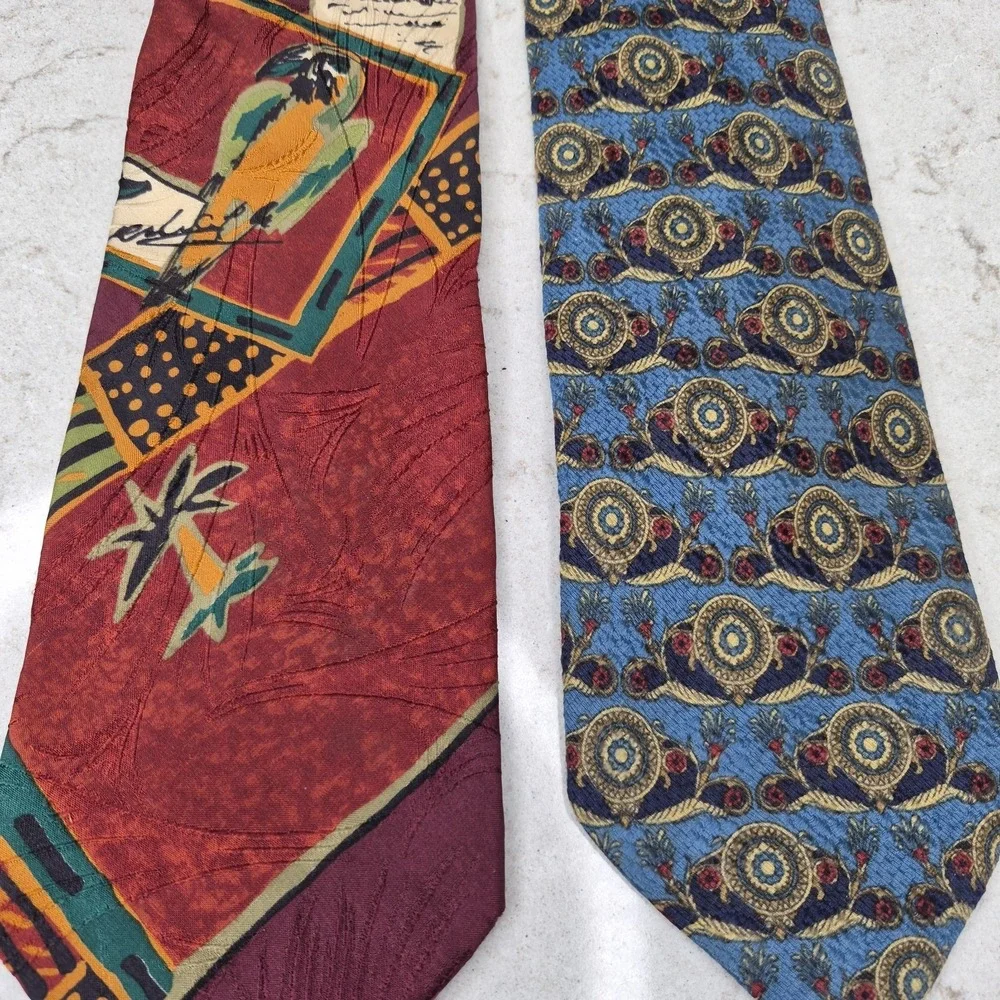 Vintage‎ Ermenegildo Zegna Silk Neckties Lot of 2 Men's Designer  Ties Italy